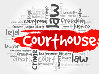 Courthouse word cloud concept