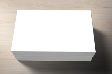 white blank name card on wooden background