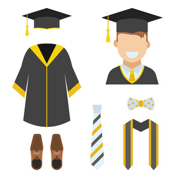 Graduation Garment and Accessories Icons