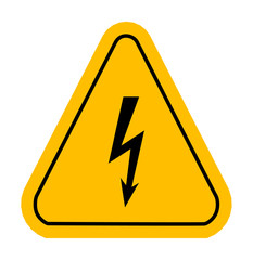  Warning icons in yellow triangle. High voltage.