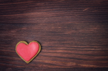 heart cookies on a wooden board