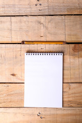 Notepad on wood