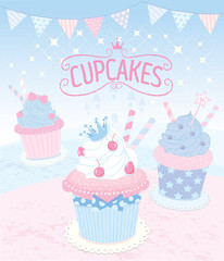 Cupcakes design on princess theme