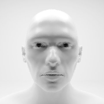View of Human Head. Stipple Effect. Vector Art. Dot Design. Pointillism Style. Face Scanning.