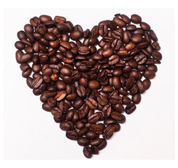 .I Love Coffee - heart made of Coffee Beans