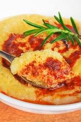 Polenta with butter and red pepper