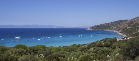 Naklejka premium Panorama della costa del Sud Sardegna - Mari pintau (Cagliari)