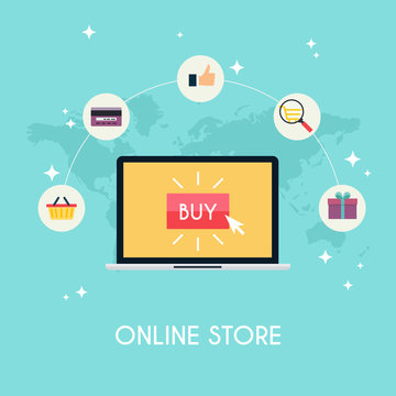 E-commerce, electronic business, online shopping, payment, deliv