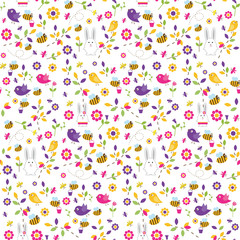 Bright Easter seamless pattern.