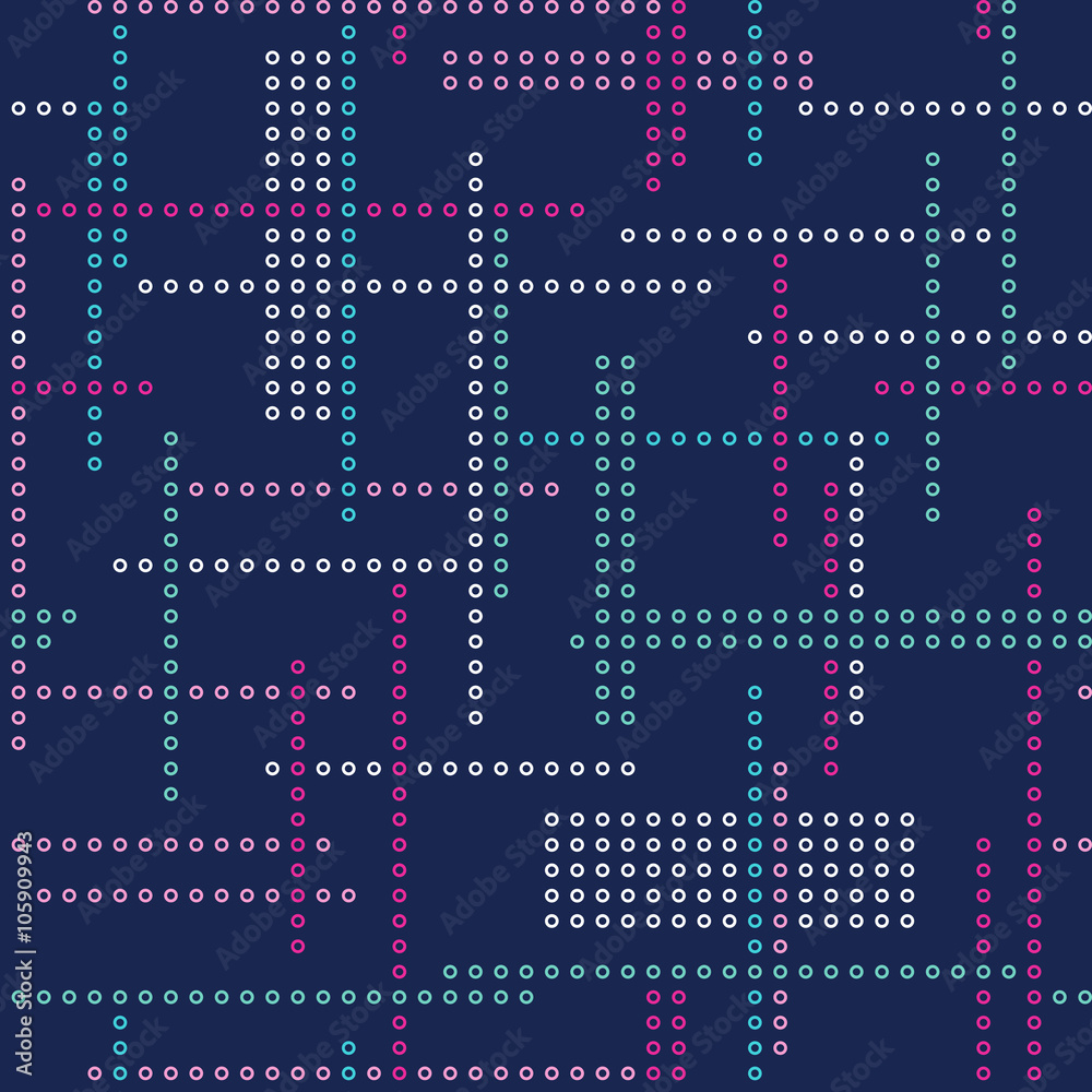Wall mural abstract vector seamless techno pattern
