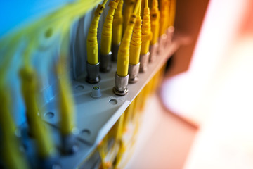 fiber optic with servers in a technology data center
