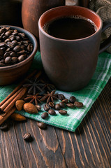 Turkish coffee on table