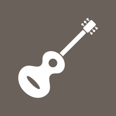 Guitar Icon on Dark Gray Color. Eps-10.