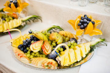 Wedding reception, table of fruits