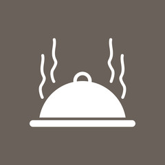 Food Cover Icon on Dark Gray Color. Eps-10.
