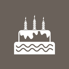 Birthday Cake Icon on Dark Gray Color. Eps-10.