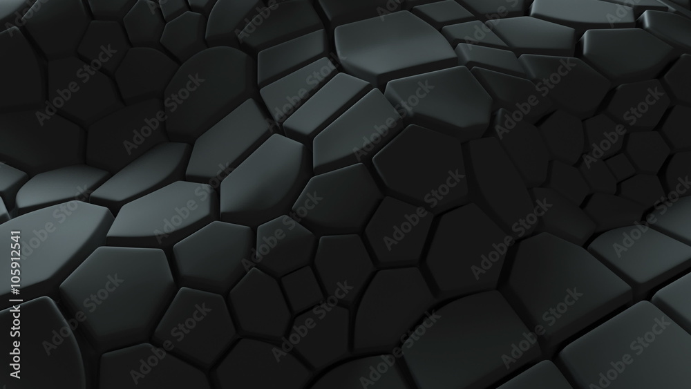 Poster abstract 3d loopable background with extruded polygons