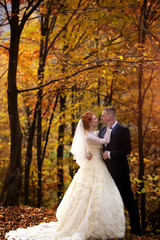 Wedding couple in forest