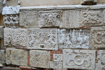 Palace with built ancient graffiti 