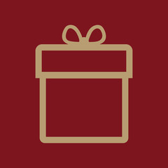 Gift box icon. Present symbol. Flat.