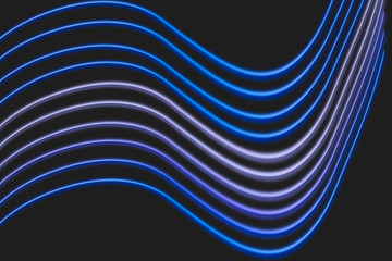 Modern blue illuminated  curved wires on black background