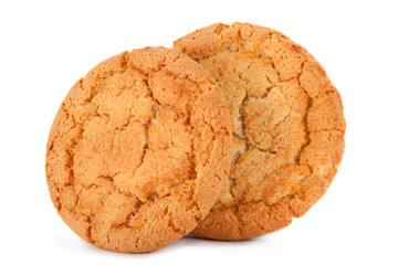 Baked biscuit on white