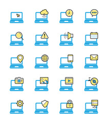 Laptop Computer icon, Monochrome color - Vector Illustration 
