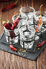 Vodka with hot chili peppers