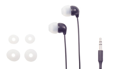 Earphones for phone of black color,