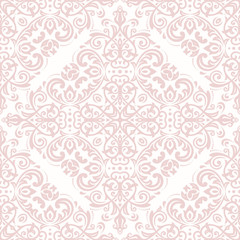 Oriental classic light pink ornament. Seamless abstract pattern