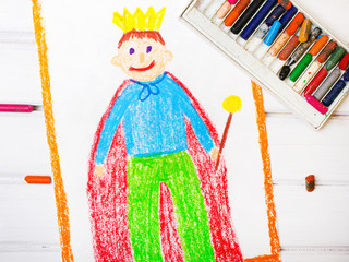 colorful drawing: the king in a golden crown