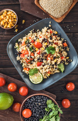 Black bean quinoa salad above