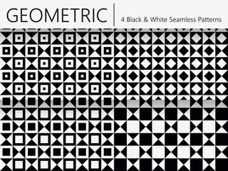 Set of 4 Geometric Seamless Patterns