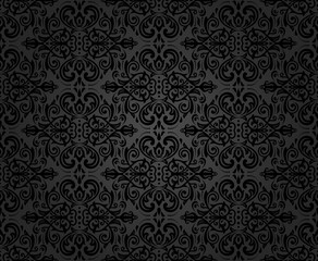 Oriental classic dark ornament. Seamless abstract pattern