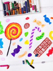 colorful drawings: sweets