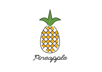 yellow summer pineapple illustrator graphic vector