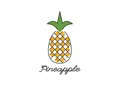 yellow summer pineapple illustrator graphic vector