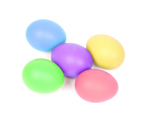 colorful easter eggs isolated on white
