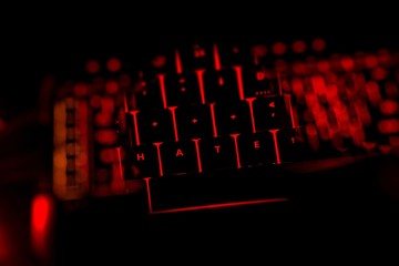 Hate text on the illuminated buttons of the keyboard