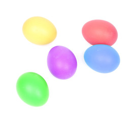 colorful easter eggs isolated on white background