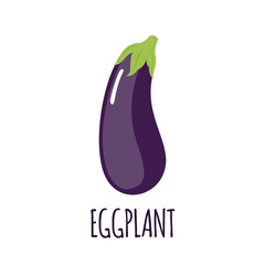 Eggplant icon in flat style on white background