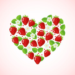 Strawberry in heart shape.