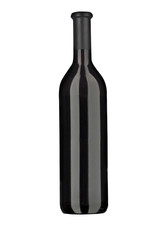 one of red wine bottle on white background