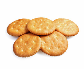 Round Cracker on white background