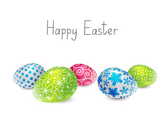 Easter color eggs on white