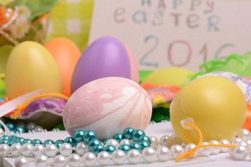 invitation card with easter eggs