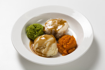 Smooth pure meal, hospital food.