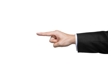 Suit and hand gesture