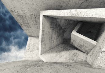 Concrete room with cubic structures 3 d © evannovostro