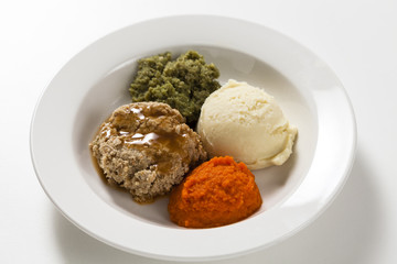 Smooth pure meal, hospital food.
